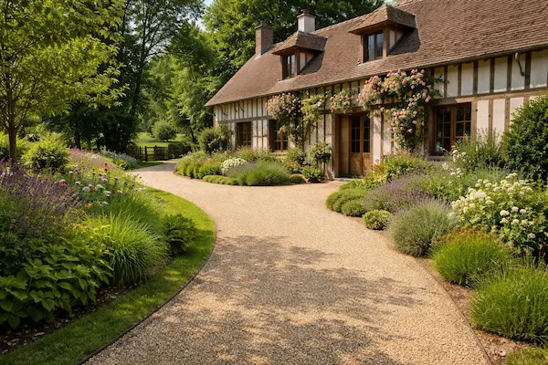 chemins d'accès en graviers stabilisés avec mcf terrassement