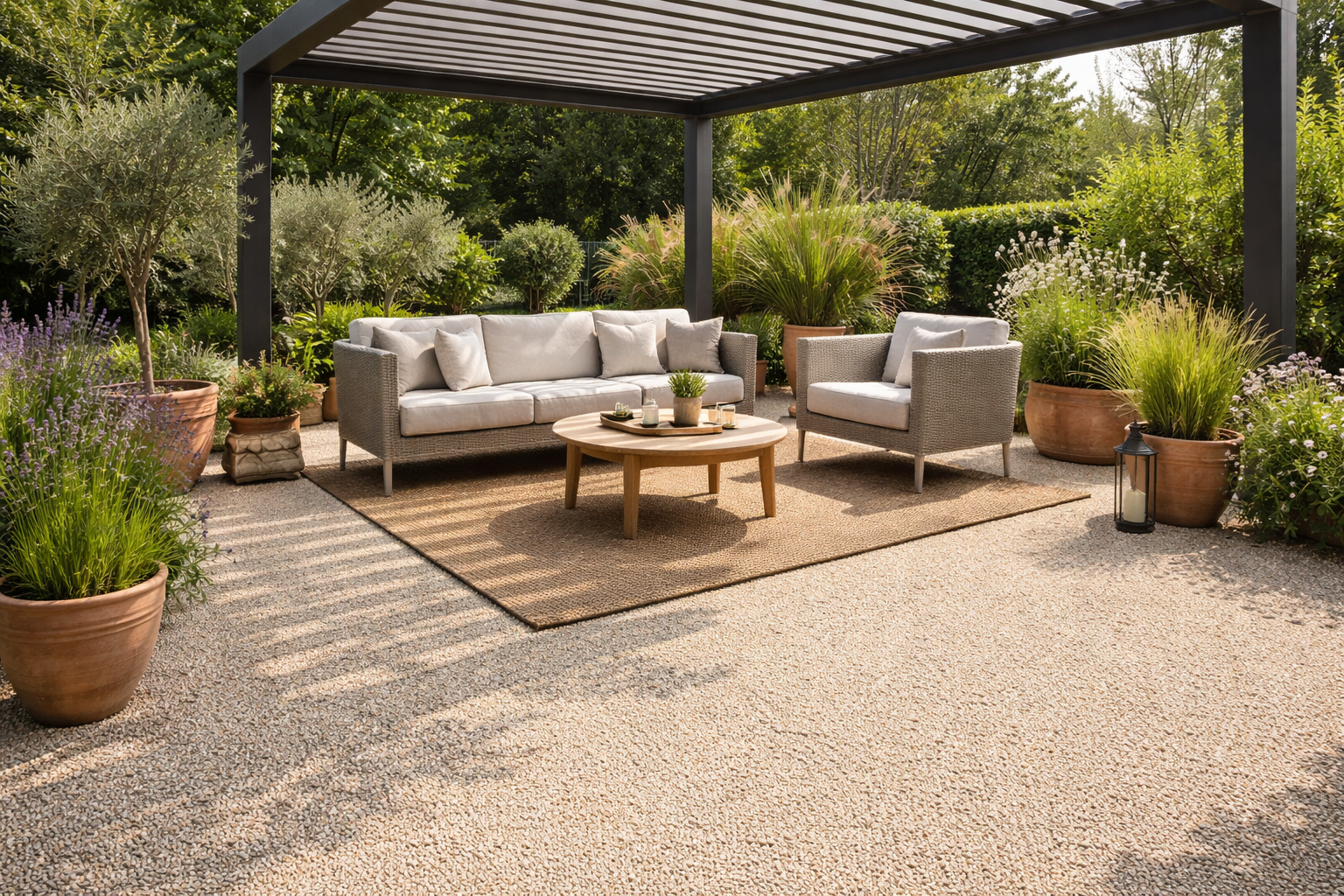 terrasse en graviers stabilisés vec mcf terrassement